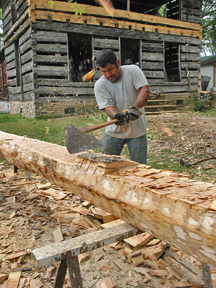 axe hewing