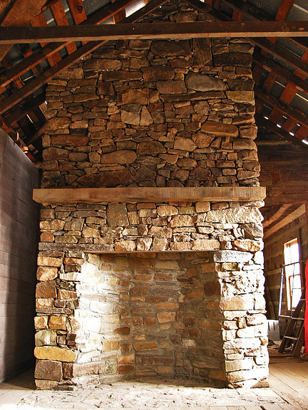 stone fireplace