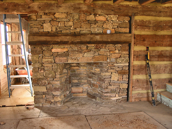stone fireplace