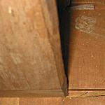 Half dust board and wedges in a five drawer chest, ca. 1775.