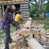 Tandem hewing or pairs hewing.