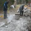 When removing the old cement drive we found  an old stone walk.